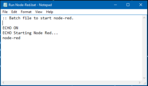 Node Red Batch File Text