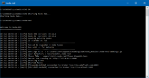 Node Red command prompt